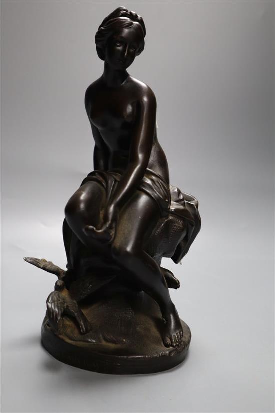 An early 20th century bronze figured of seated Venus, height 24cm